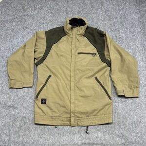 Vintage Columbia Jacket Mens S Olive Tan Zip Convert Patch Outdoor SKi Hiking